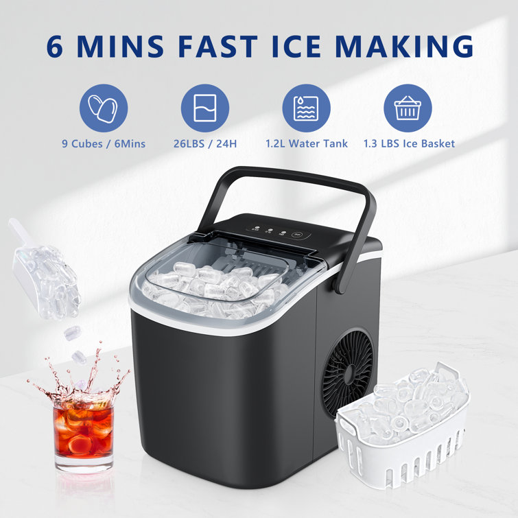 Simzlife 26 Lb. Daily Production Bullet Clear Ice Ice Maker